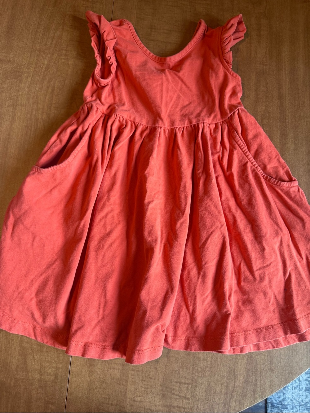 Hanna Andersson ruffle sleeve skater dress super soft 100% cotton 100 cm 4y EUC